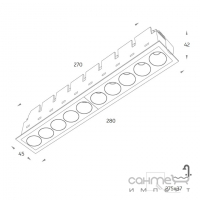 Прямоугольный встраиваемый точечный светильник Your Light LED 24W 3000K XD003 черный