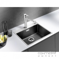 Прямоугольная кухонная мойка Blanco Subline 500-IF/A SteelFrame Silgranit 525999 черная/нерж. сталь