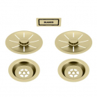 Набір декоративних накладок для кухонной мийки на дві чаши Blanco C-Overflow InFino 203477 золото сатін