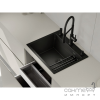 Змішувач для кухні з гнучким виливом та виливом для фільтрованої води Blanco  Catris-S Flexo Filter 526707 чорний