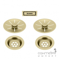 Набор декоративных накладок для кухонной мойки на две чаши Blanco C-Overflow InFino 203477 золото сатин