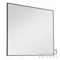 Прямоугольное зеркало в черной алюминиевой раме Аква Родос Акцент 100
