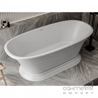 Овальная отдельностоящяя ванна Miraggio Anastasia Miramarble 1750x800 белая глянцевая
