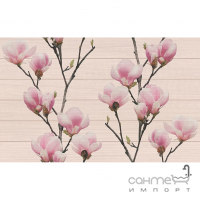 Настінна плитка під дерево із декором Cersanit Carmel Floral Motifs 400x250 (магнолії)