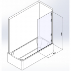 Душова перегородка Studio Glass Riva 900x1750 скло diamant, двостороннє захисне покриття