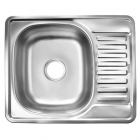 Прямокутна кухонна мийка на одну чашу із сушінням Monro Decor 5848 (06/160) нержавіюча сталь декор