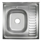 Квадратна кухонна мийка на одну чашу із сушінням Monro Decor 6060 (06/160) права, нержавіюча сталь декор