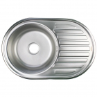 Овальная кухонная мойка на одну чашу с сушкой Monro Satin 7750 (06/160) нержавеющая сталь сатин