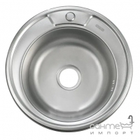 Кругла кухонна мийка Monro Decor 490 (06/160) нержавіюча сталь декор