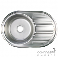 Овальна кухонна мийка на одну чашу з сушкою Monro Satin 7750 (06/160) нержавіюча сталь сатін