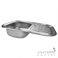 Прямокутна кухонна мийка на одну чашу із сушкою Monro Decor 7549 (06/180) нержавіюча сталь декор