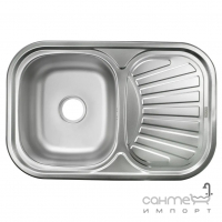 Прямокутна кухонна мийка на одну чашу із сушкою Monro Satin 7549 (06/180) нержавіюча сталь сатін