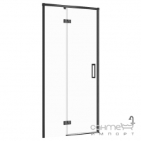 Душевая дверь в нишу Cersanit Larga EZZD1000535890 левосторонняя, профиль черный/прозрачное стекло
