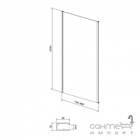 Боковая стенка Cersanit Larga EZZG1000154920 профиль хром/прозрачное стекло