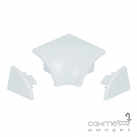 Дві заглушки та одне з'єднання для декоративних планок Qtap Water Cover Set 03 WATCOVSET03 білі