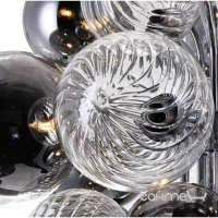 Люстра гроздь с стеклянными плафонами-шарами Your Light FL5038 хром, прозрачное и серое тонированное стекло