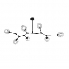 Подвесная люстра в форме молекулы с прозрачными стеклянными плафонами Your Light OTMP0194-7 черная