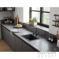 Прямокутна гранітна кухонна мийка Hansgrohe S52 43359170 чорний графіт