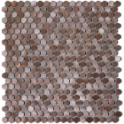 Металлическая мозаика тессера гексагон Mozaico De Lux CL-MOS CCLAYRK23028 коричневый металл