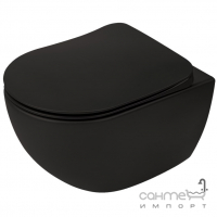 Безободковий підвісний унітаз із сидінням дюропласт slim softclose Deante Peonia Zero CDEDNZPW матовий чорний