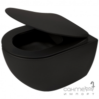 Безободковий підвісний унітаз із сидінням дюропласт slim softclose Deante Peonia Zero CDEDNZPW матовий чорний