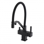 Змішувач для кухні з гнучким виливом та зливом для фільтрованої води Gappo G4395-66 матовий чорний