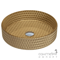 Кругла скляна раковина на стільницю Mexen Aura Gold MEX-24013950 золота