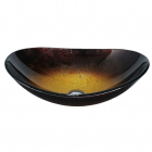 Стеклянная овальная раковина на столешницу Mexen Sonia Golden Dark MEX-24145451 черно-золотая