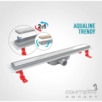 Линейный душевой трап Valtemo Aqualine Trendy 80 VLD-601330.55 решетка под плитку