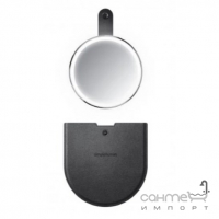 Круглое ручное сенсорное зеркало с увеличением х3 и LED подсветкой Simplehuman Compact ST3041 черное