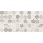Настенная плитка под мрамор с декором гексагон Golden Tile Marmo Milano Hexagon 600x300 8МG151 светло-серая