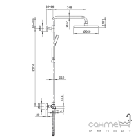 Душевая стойка со смесителем-термостатом и изливом Koer KB-55013-01 хром