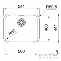 Прямоугольная кухонная мойка под столешницу Franke Smart SRX 110-50 122.0703.300 полированная сталь