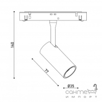 Светильник магнитный трековый KLOODI KDMG-SPOT35 6W 4K BK