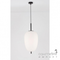 Подвесной светильник с большим овальным плафоном Nova Luce Lato 9624073 черный/белое матовое стекло
