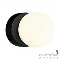 Настенный светильник для ванной комнаты с круглым плафоном Nowodvorski Brazos 8057 черный/матовое белое стекло