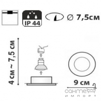 Круглый врезной влагостойкий точечный светильник Friendlylight Marsel IP44 FL1004 черный