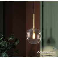 Підвісний світильник із плафоном у формі скляної кулі Kloodi PE-MA8138-1H латунь