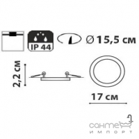 Круглий врізний вологостійкий точковий світильник Friendlylight Slim R17 LED 18W 4000K FL1035 чорний