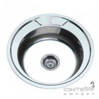 Кругла кухонна мийка із нержавіючої сталі Zerix Microdecor Z490-06-170MD мікродекор