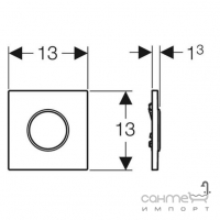 Кнопка смыва для писсуара пневматическая Geberit Type 10 116.015.KJ.1 белая/хром