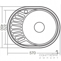 Кухонна овальна мийка на одну чашу з маленькою сушкою Zerix Microdecor Z5745-06-180MD нержавіюча сталь мікродекор