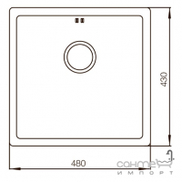 Прямокутна кухонна мийка Mixxus MX4843-220x1.0-SATIN нержавіюча сталь сатин