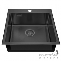 Квадратна кухонна мийка Mixxus MX5050-200x1.0-PVD-BLACK чорна нержавіюча сталь