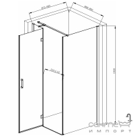 Квадратна душова кабіна Armaform Werra Black 111-40495 профіль чорний/прозоре скло