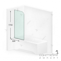 Шторка для ванны Liberta Capri 500/1700 профиль хром
