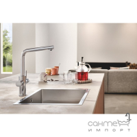 Смеситель для кухни с фильтром для воды и бойлером Grohe Blue Red In One Duo 31727000 хром