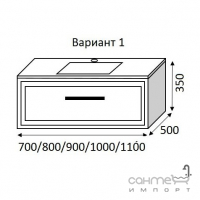 Підвісна тумба під раковину або стільницю Marsan Batista 1100 Варіант 1, ручка хром, кольори в асортименті