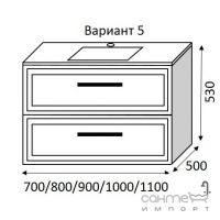 Подвесная тумба под раковину или столешницу Marsan Batista 900 Вариант 5, ручка хром, цвета в ассортименте