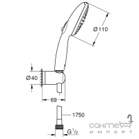 Душевой гарнитур Grohe Vitalio Start 110 27950001 хром, 2 режима